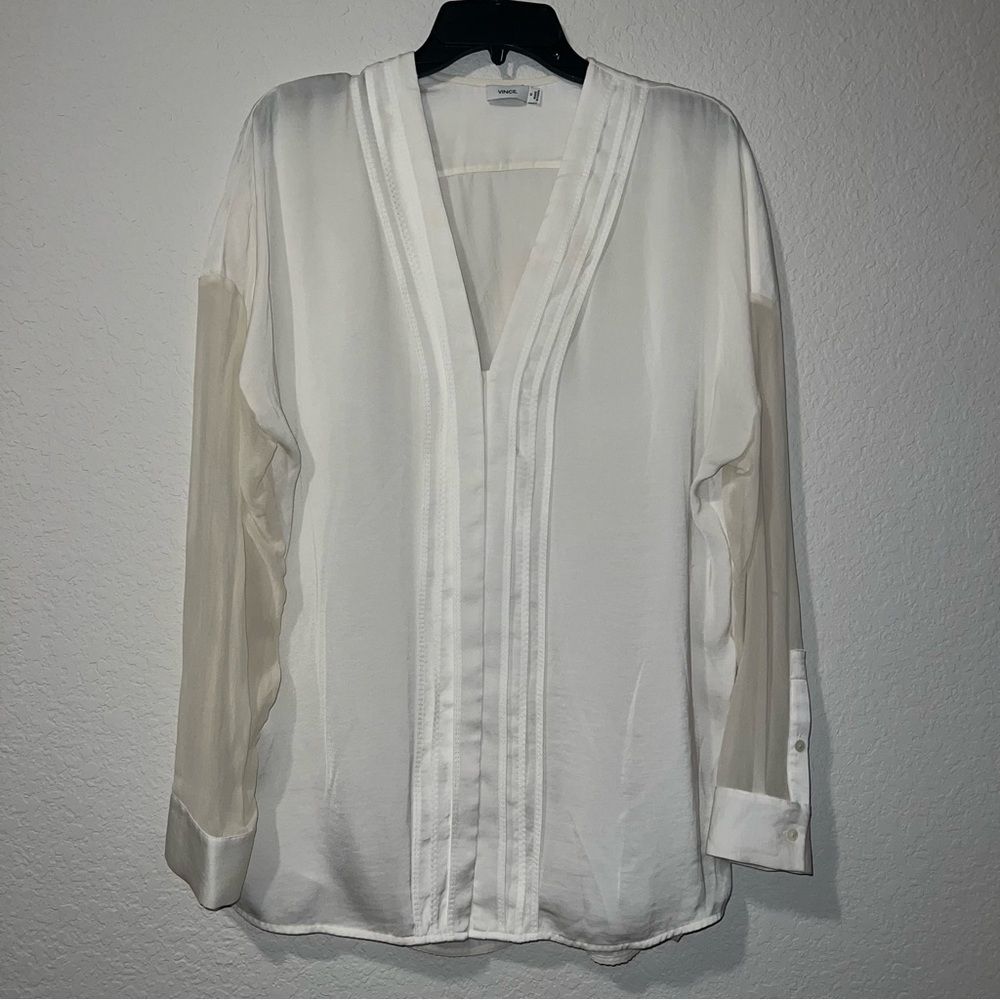 Vince White Sheer Blouse
